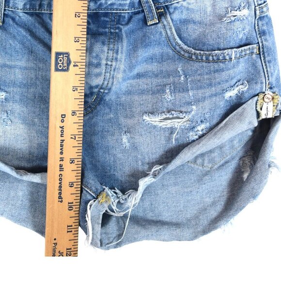 OneTeaspoon Bandits Distressed Denim Shorts Sz 24 Cutoff Grunge Y2K - Picture 8 of 10